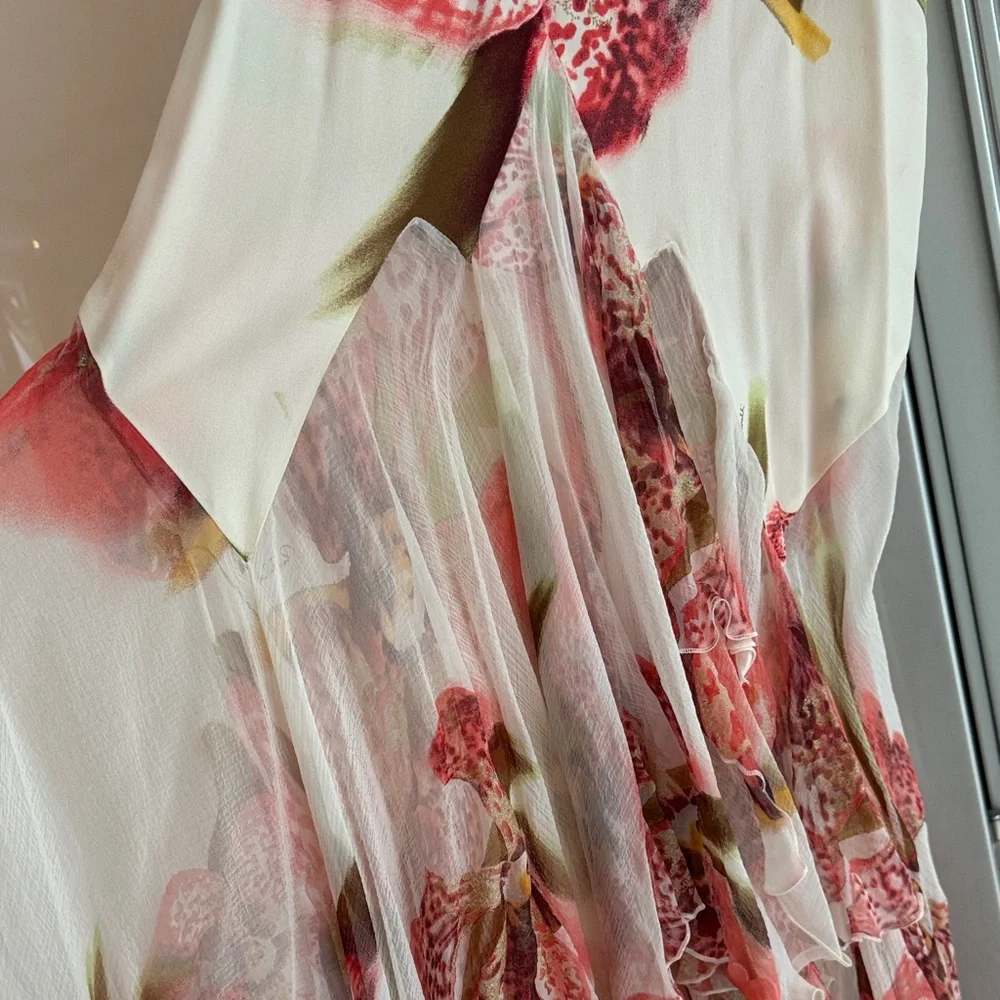 Roberto Cavalli Gorgeous Orchid Floral Sleeveless Gown NEW - Picture 6 of 15